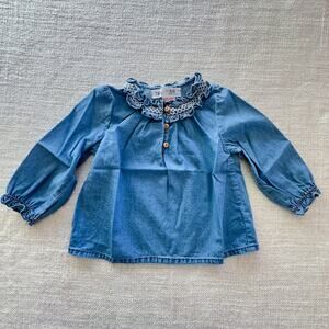 Zara Chambray Top EUC 9-12mo